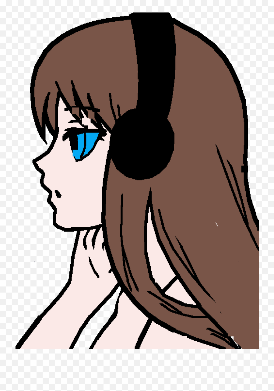 A Person Listen To Music Clipart - Full Size Clipart Simple Easy Anime Girl Drawing Emoji,Emoji Listening To Music