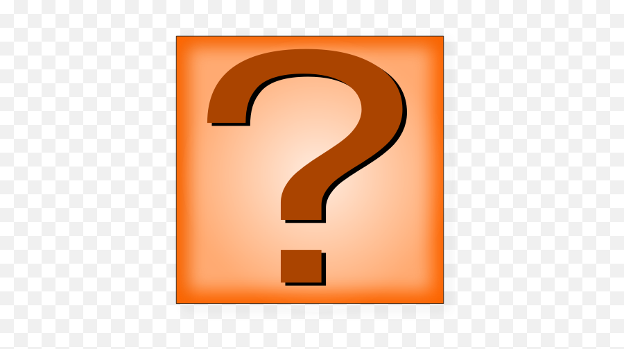 Question Mark Orange Button - Question Mark Box Clipart Emoji,Check Emoticon