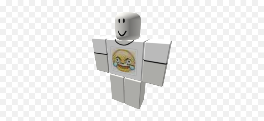 Crying Laughing Emoji Distorted T Shirt - Roblox White Aesthetic Shirt,Laughing Emoji Necklace