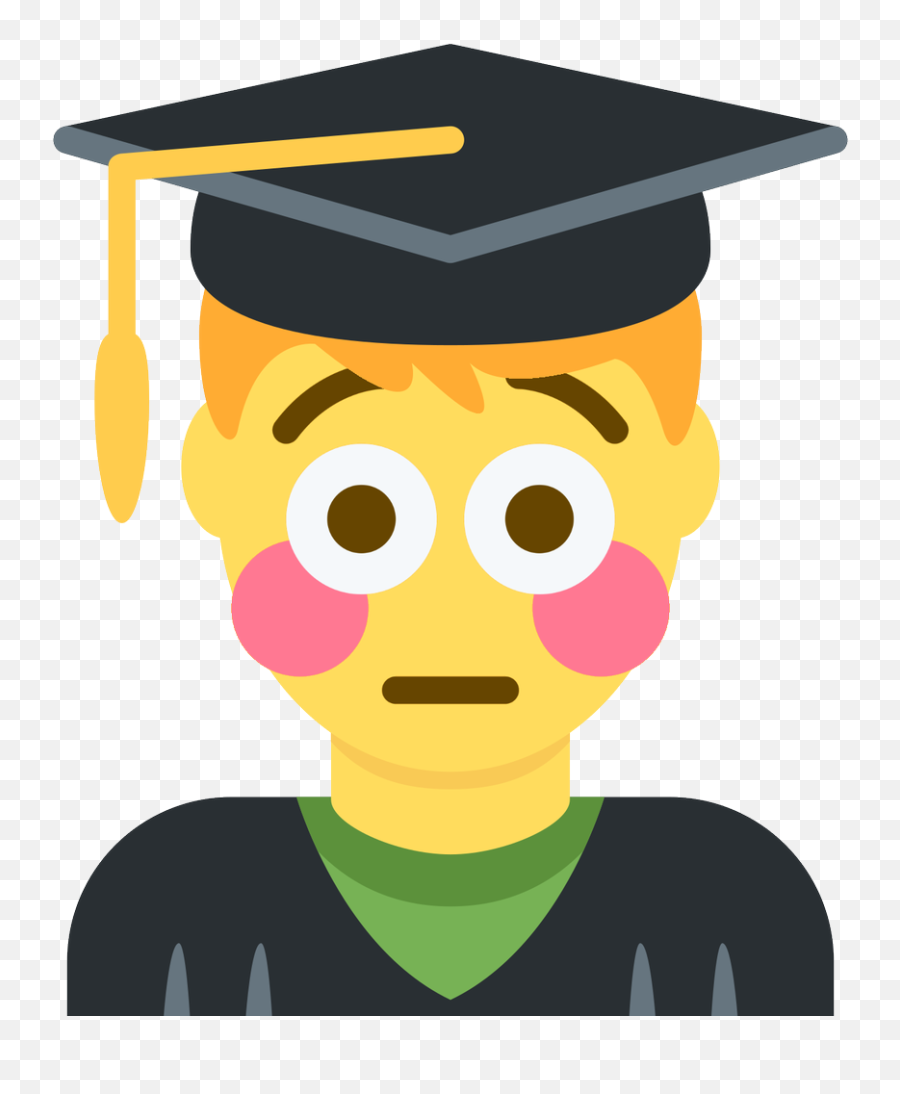 Graduation Boy Emoji,Flushed Emoji