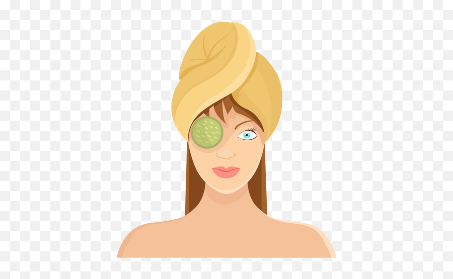 Face Cucumber Mask Towel Illustration - Transparent Png Girl Using Face Mask Illustration Png Emoji,Cucumber Emoji