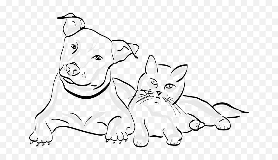 Lying Dog And Cat Black And White Clipart Free Svg File Emoji,Lying Emoji
