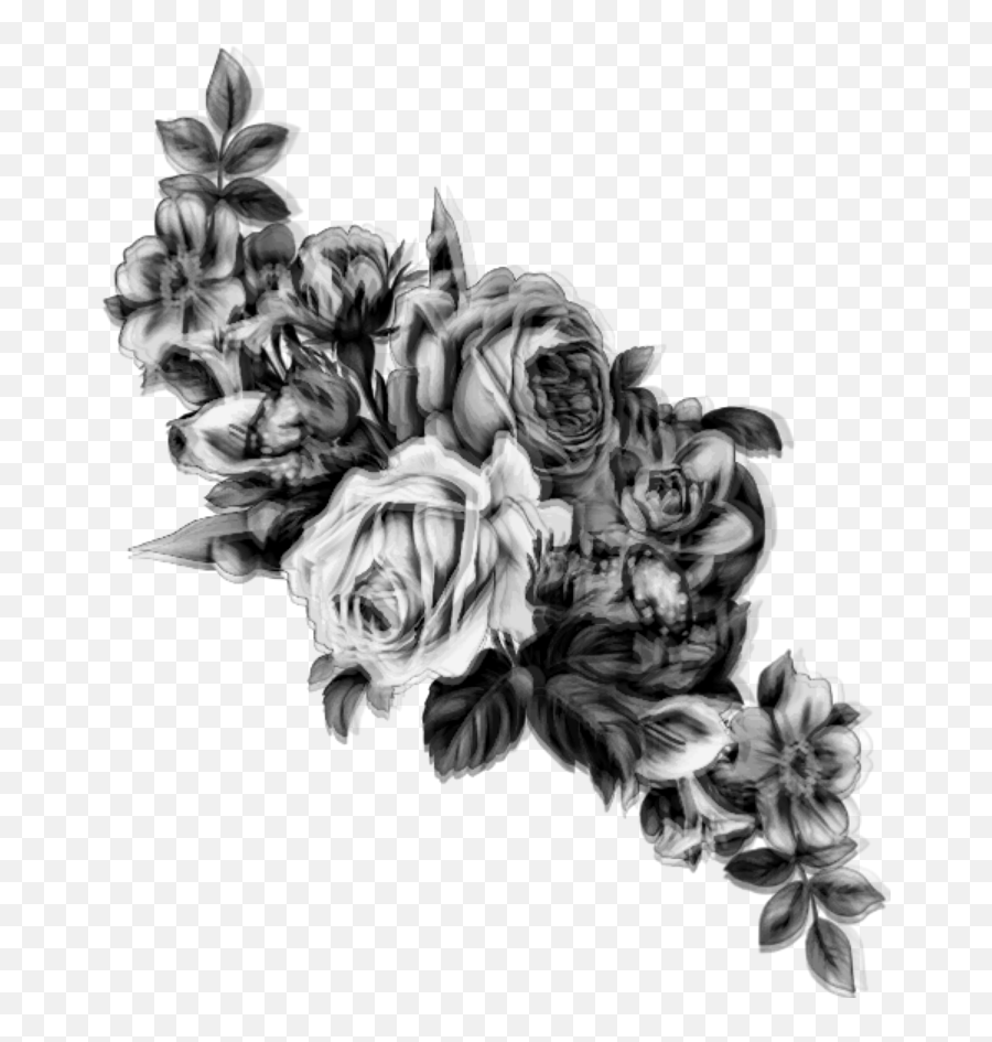 Roses Black White Flowers Glitch Blur Sticker By - Flower Aesthetic Png Transparent Emoji,White Flower Emoji