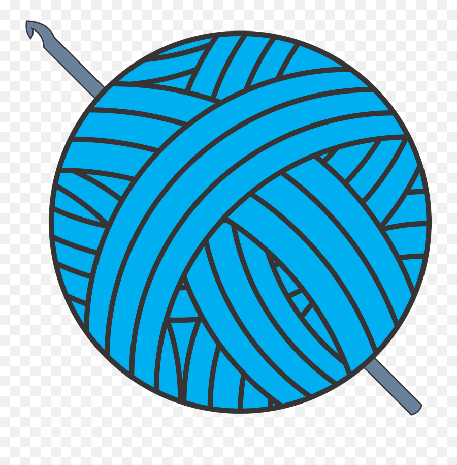 Blue Yarn And Crochet Hook Clipart - Ball Of Yarn Clipart Emoji,Crochet Emoji