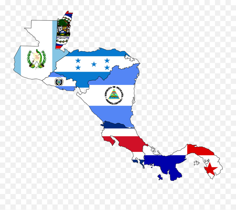 Oscar Lemus - Flag Map Of Central America Emoji,El Salvador Flag Emoji