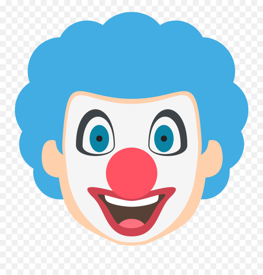 Emojione 1f921 - Clown Cartoon Face Png Emoji,Nose Emoji