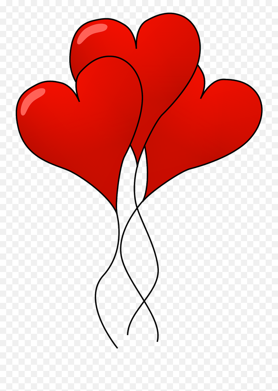 Hearts Balloons Red Color Love - Heart Balloon Clipart Emoji,Floating Hearts Emoji