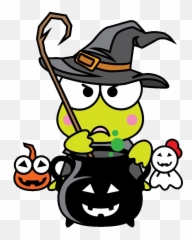 Keroppi Witch Pumpkin Halloween Ghost - Clip Art Emoji,Ghost Emoji Pumpkin