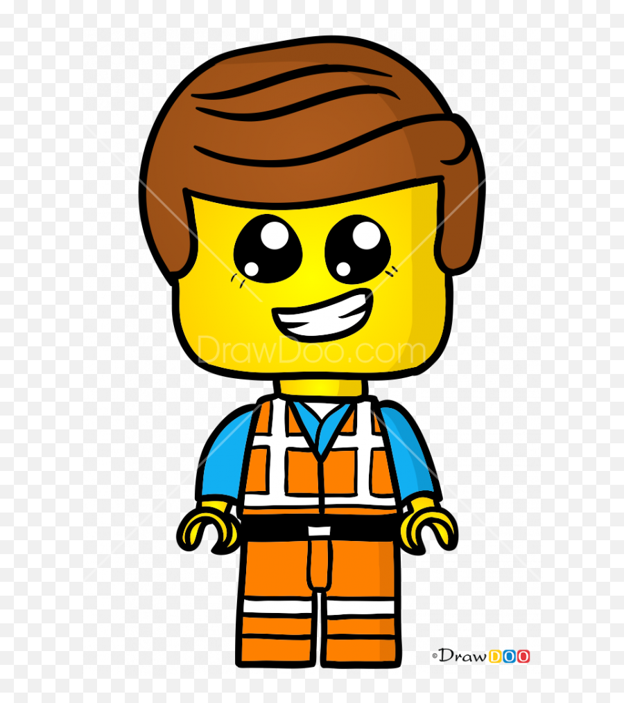 How To Draw Brick Worker Chibi - Easy Emmet Lego Drawing Emoji,Brick Emoji