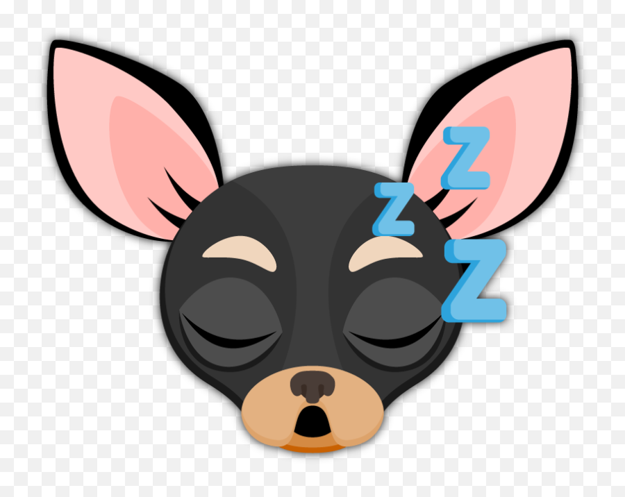 Black Tan Chihuahua Emoji Stickers For Imessage Chihuahuas - Chihuahua Emoji,Snoring Emoji