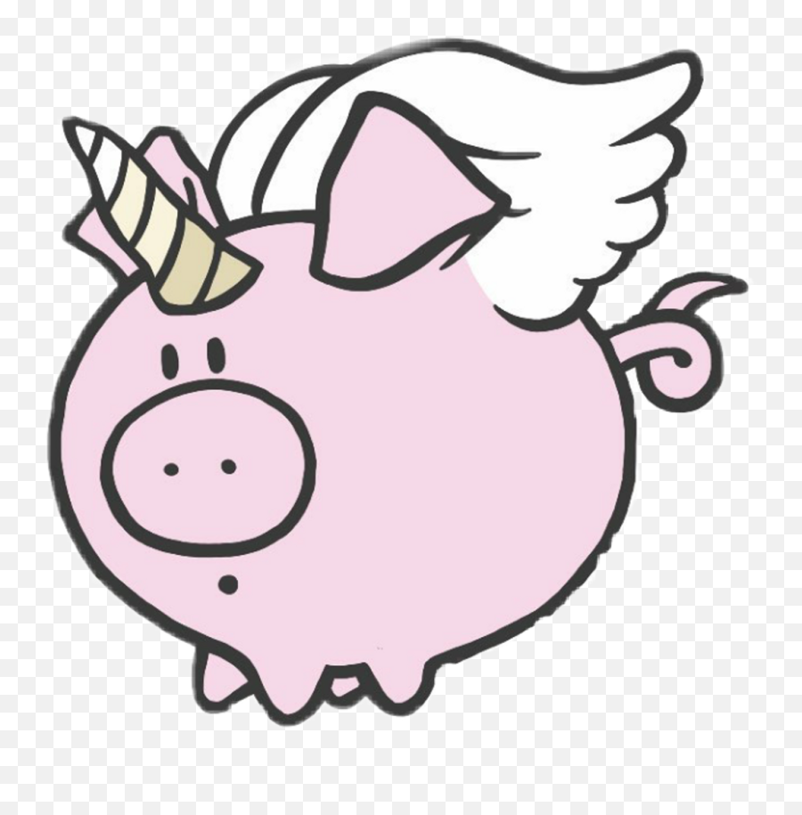 Cerdicorn Piggy Pig Unicorn Sticker - Frases Bien Cheveres Emoji,Piggy Bank Emoji