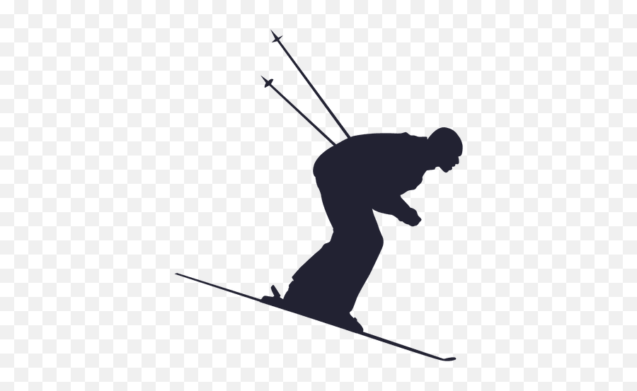 Skis Vector Transparent Png Clipart - Silhouette Skiing Png Emoji,Flag Mountain Ski Emoji