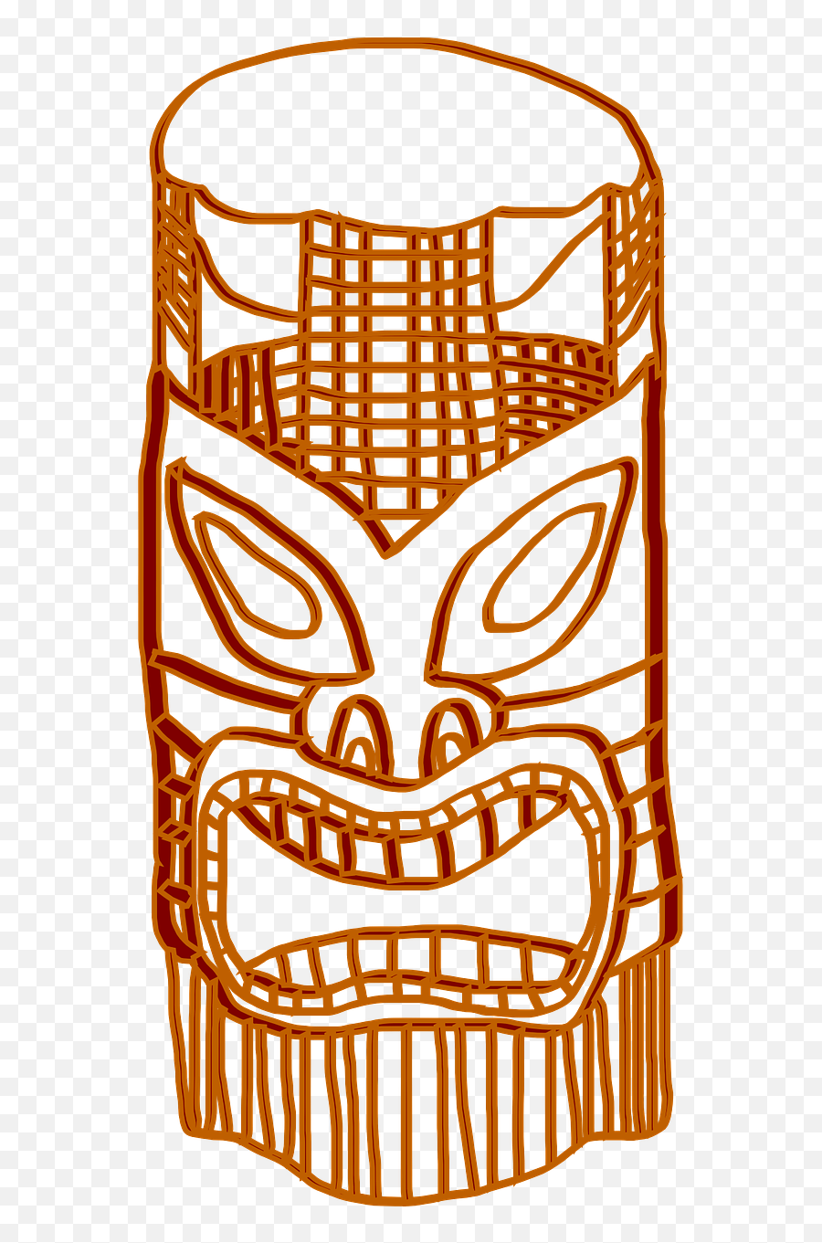 Totem Mask Wood Carving Art - Clip Art Tiki Emoji,Totem Pole Emoji