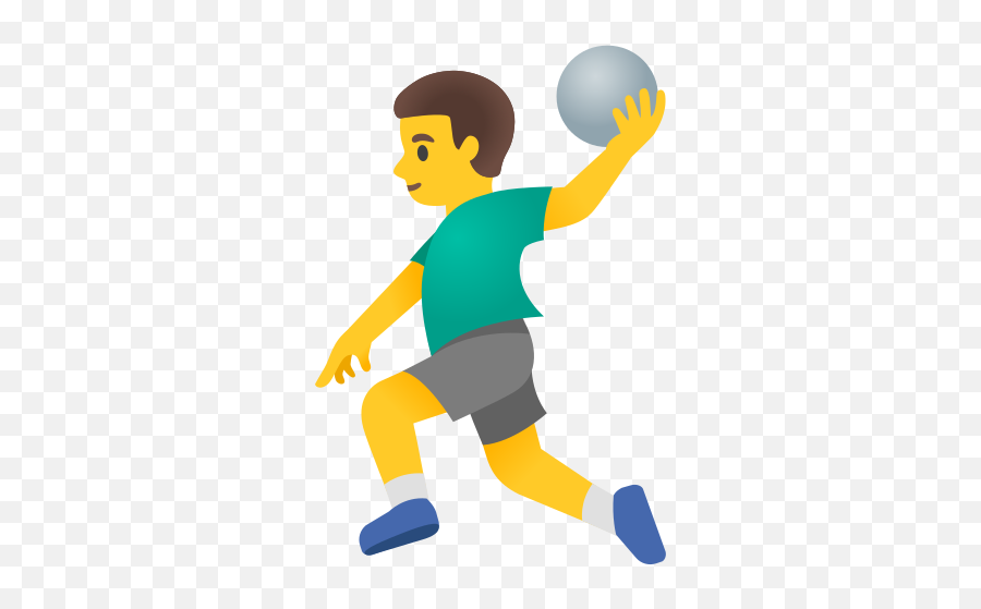 Man Playing Handball Emoji - Dibujos Animados De Balonmano,Kick Emoji