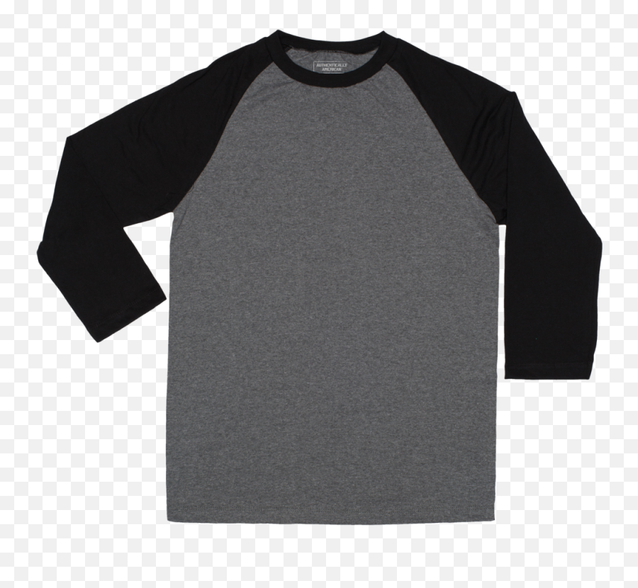 Tri - Color 34 Length Sleeve Baseball Tee Clipart Long 3 4 Sleeve Shirt Png Emoji,Emoji Long Sleeve Shirt