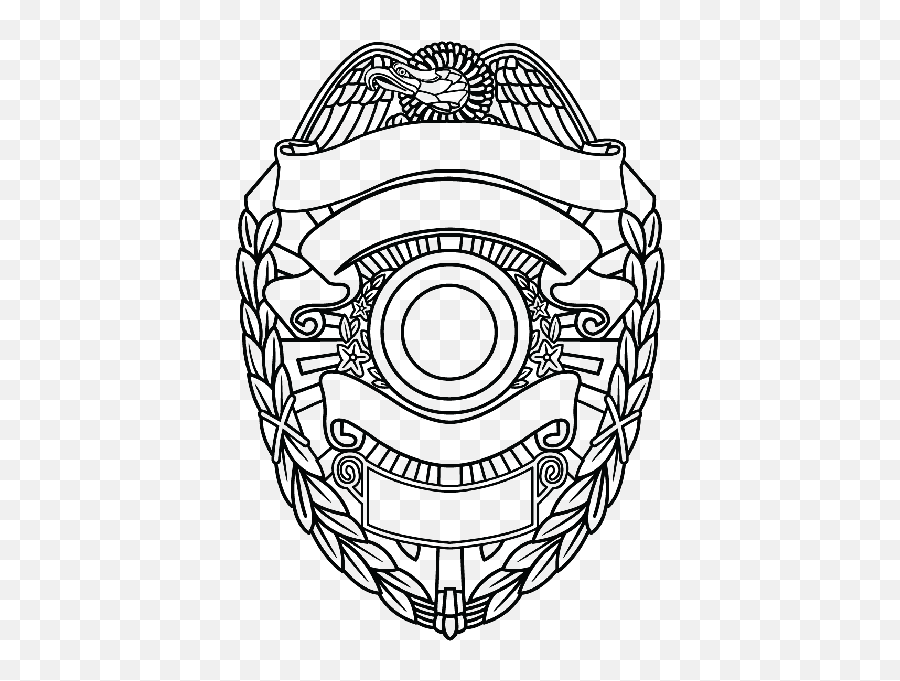 Police Badge Drawing Clip Art - Police Badge Blank Template Emoji,Police Badge Emoji