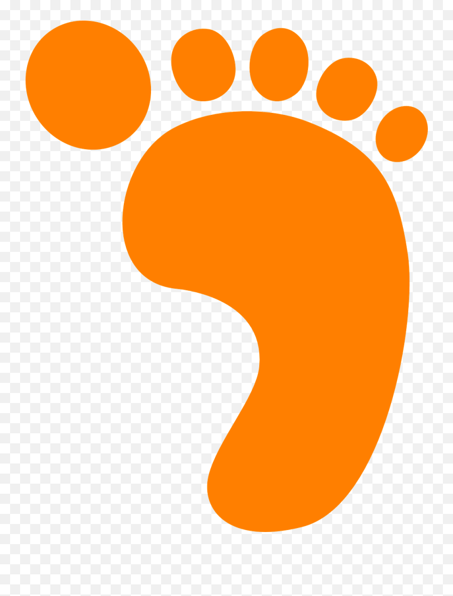 Footprint Left Foot Barefoot Baby Feet - Orange Footprint Emoji,Kissing Emoticon