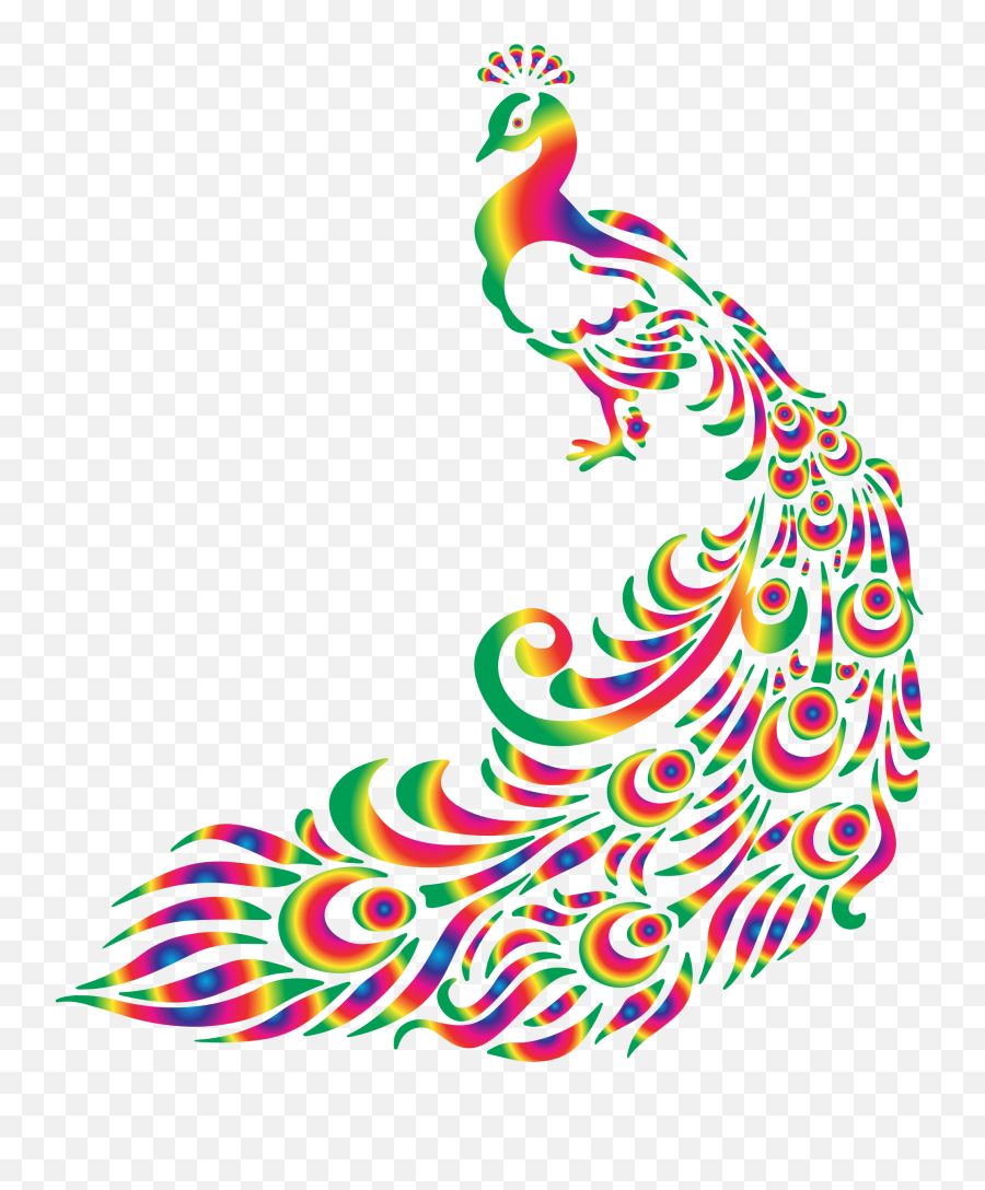 Clipart Colorful Peacock 2 - Sri Lankan Traditional Art Emoji,Peacock Emoji