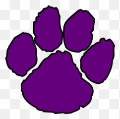 Cougar Paw Print Clip Art Clipart 8 - Purple Transparent Emoji