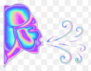 Holo Holographic Blowing Emoji Smoke Wind Freetoedit - Illustration