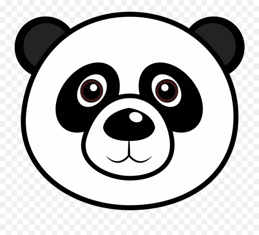 Panda Bear Face Coloring Page Clipart - Concha Acústica Do Exército Emoji,Bear Face Emoji