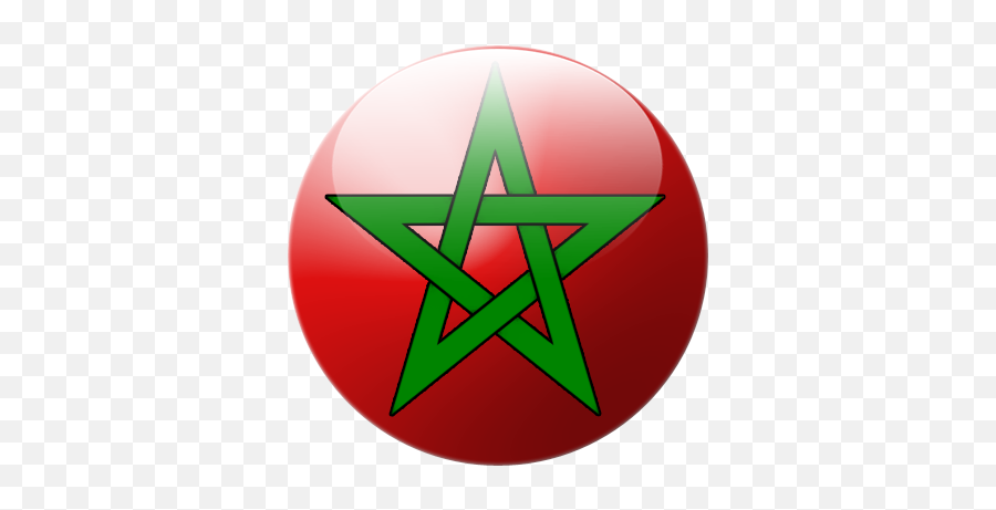 Moroccan Flag Circle - Pentagram Vector Emoji,Morocco Flag Emoji