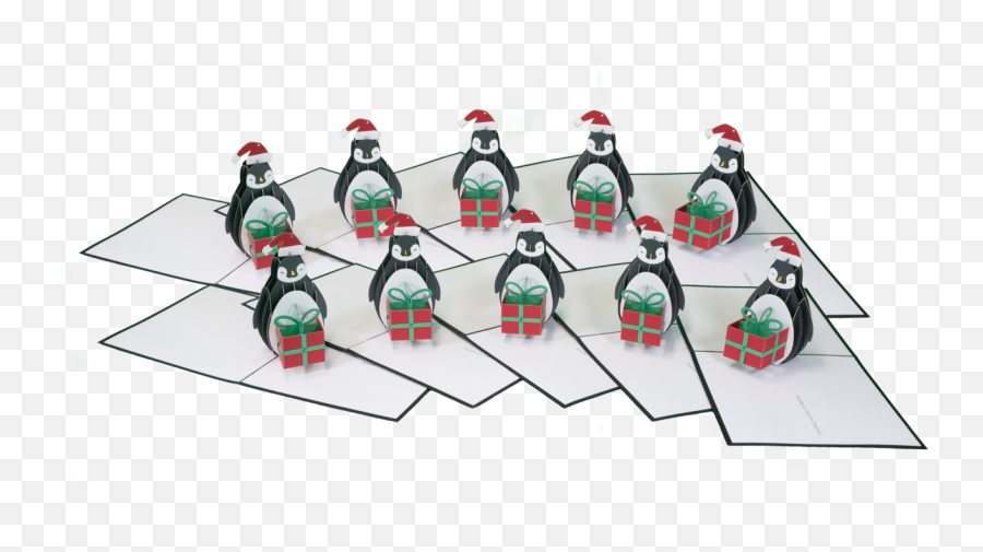Ten Pack Holiday Penguin Pop Up Card - Figurine Emoji,Fire Extinguisher Emoji