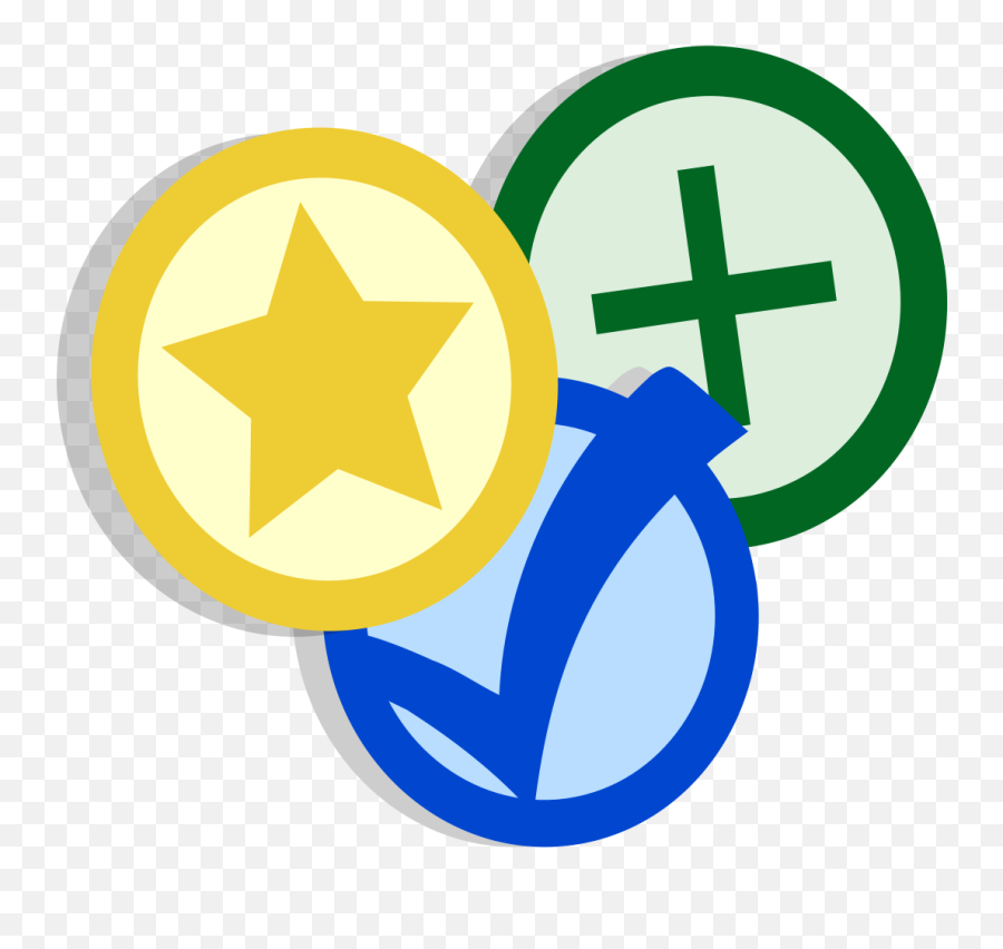 Yellow Star Blue Check Green - Plus Check Emoji,Gold Star Emoticon