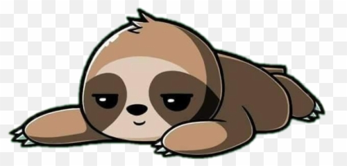 Freetoedit Cute Kawaii Lazy Sloth - Transparent Background Emoji