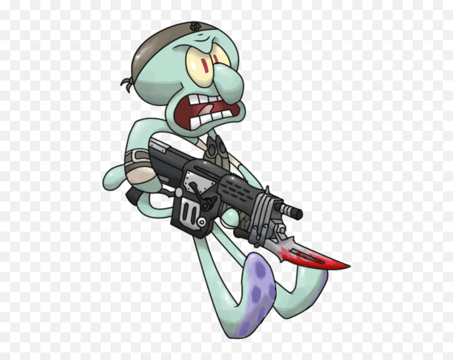 Png Squidward Picture - Spongebob Going To War Emoji,Water Gun Emoji Meme