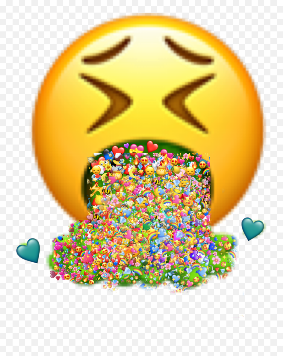 Emoji Vomitting Throwup Hearts - Clipart Nausea,Throw Up Emoji
