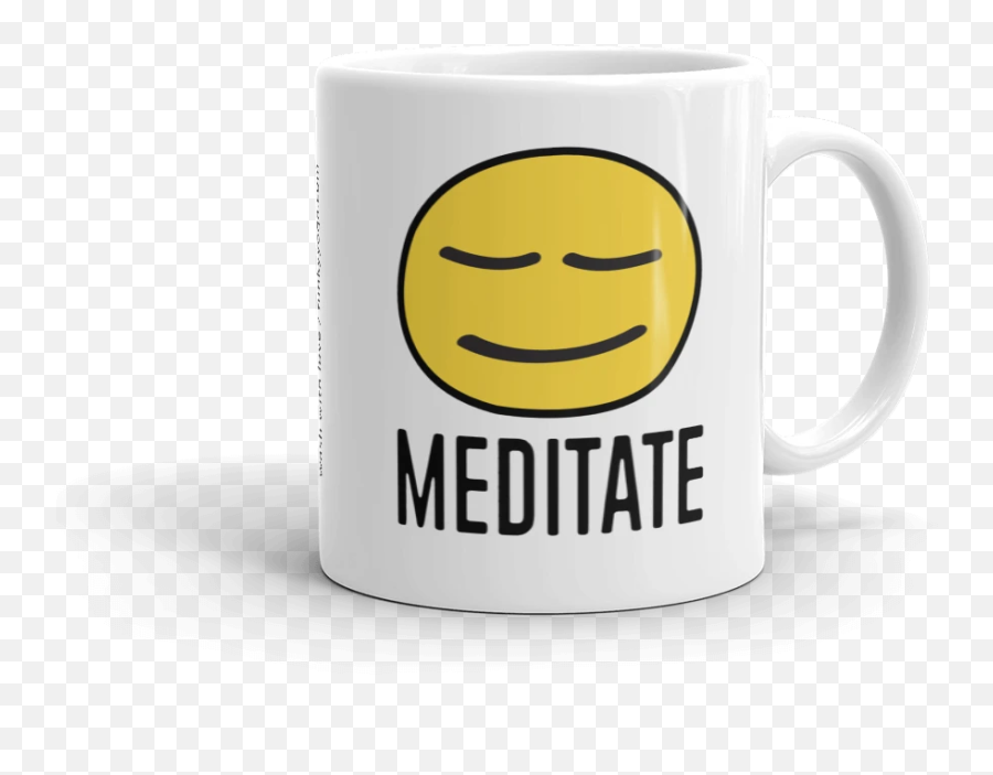 Meditate Ceramic Coffee Mug 11oz - Default Coffee Cup Emoji,Yoga Emoticon