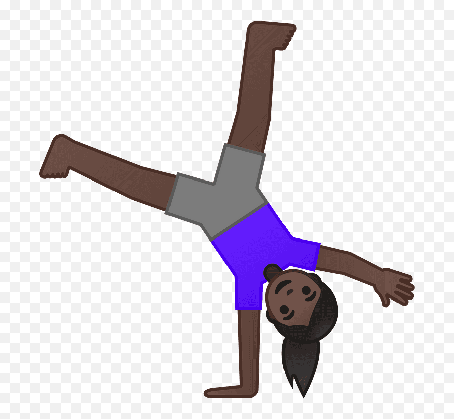 Woman Cartwheeling Emoji Clipart - Cartwheel Emoji Black,Cartwheel Emoji