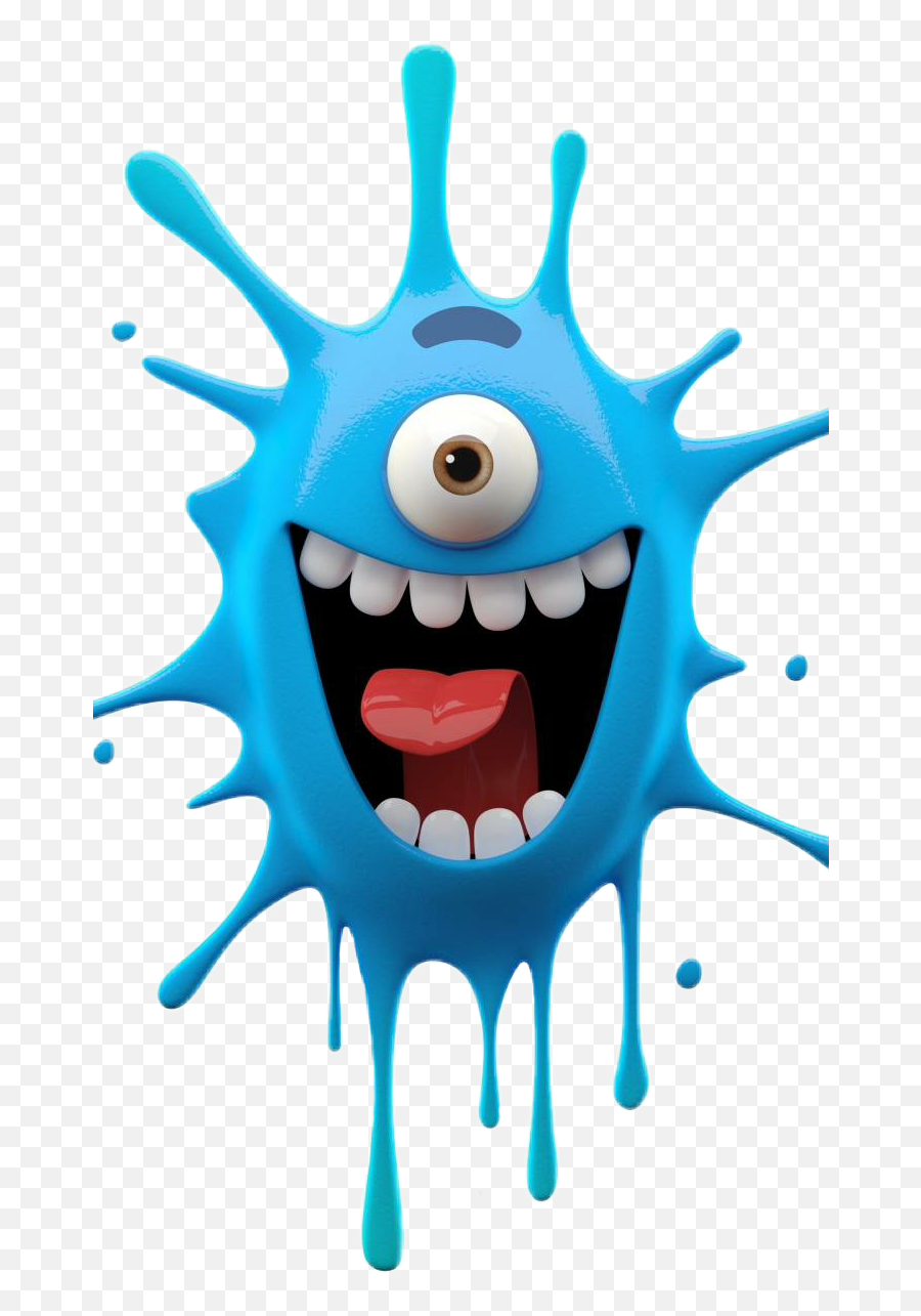 Splat Blue Goo Face Goofyface Sticker By Danielle - Blue Monster Wallpaper Hd Emoji,Splat Emoji