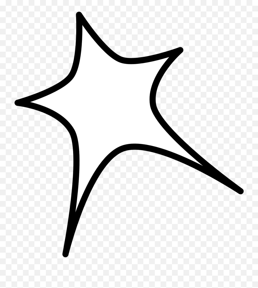 Star Shape Border Line Free Vector - Black And White Clear Background Star Clipart Emoji,Sparkling Star Emoji