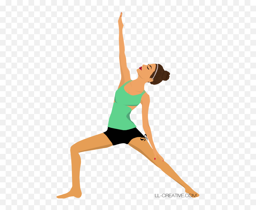 Yoga Girl Illustration At Ll - Creativecom Sketches Of Jumping Emoji,Yoga Emoticon