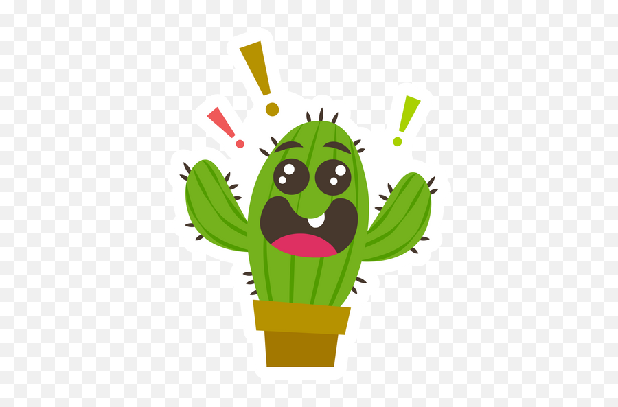Cute Happy Cactus Sticker - Sticker Mania Happy Emoji,Clown World Emoji