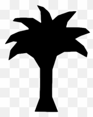 Palm Tree Cartoon Silhouette - Silhouette Emoji,Pot Leaf Emoji