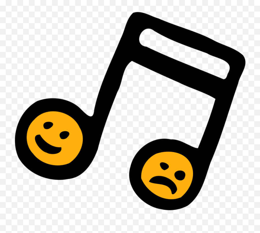 Emoticon Smiley Yellow Png Clipart - Happy Vs Sad Music Emoji,Music Note Emoticon