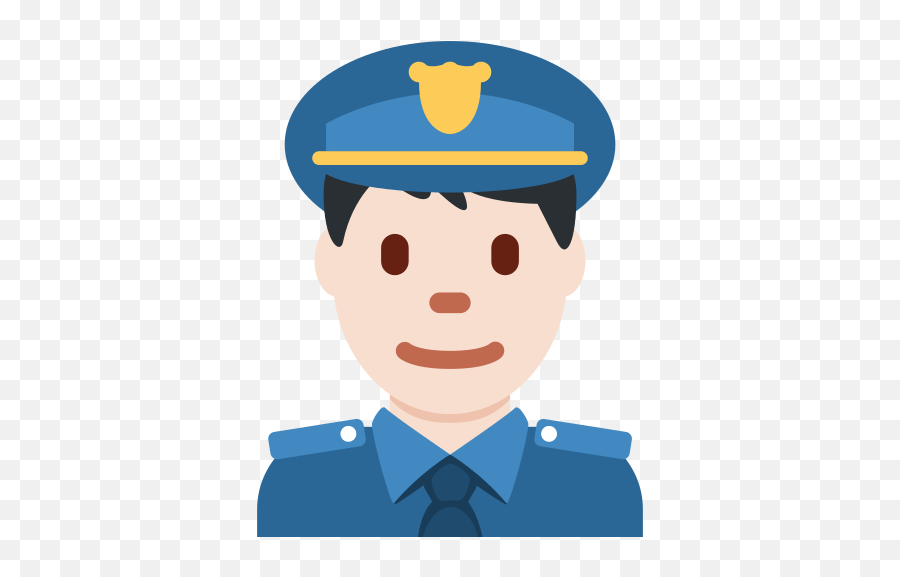 Man Police Officer Emoji With Light Skin Tone Meaning - Police Man Emoji,Tie Emoji