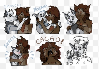 Raithe and Jonsi Stickers 6 u2014 Weasyl - Cartoon Emoji