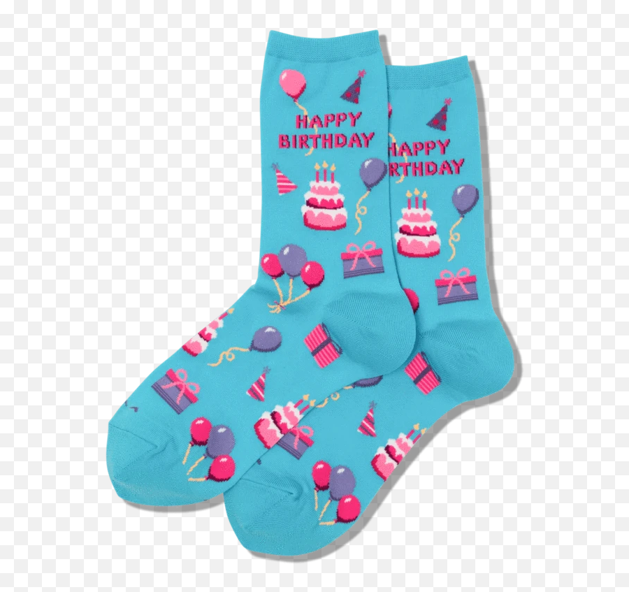 Womens Happy Birthday Crew Socks - Sock Emoji,100 Emoji Clothing