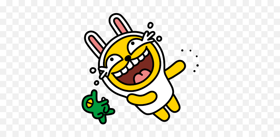 Hello Kakao Friends By Kakao Corp - Happy Emoji,How To Make Laughing Emoji