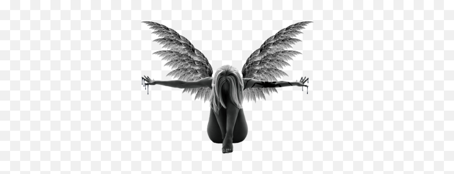 Angel Girl Darkness Transparent - Woman Butterfly Emoji,Angel Wing Emoji