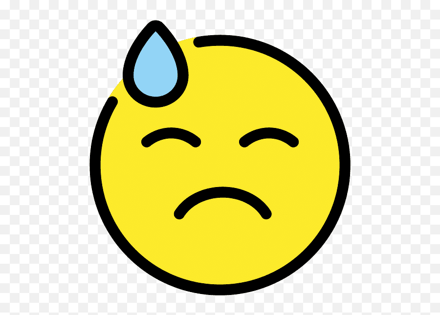 Downcast Face With Sweat Emoji Clipart - Smile,Sweat Emoji Png