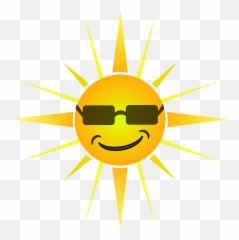 Sun Summertime Summer Face Happy - Cool Sun Clipart Emoji,Sunshine Emoticon