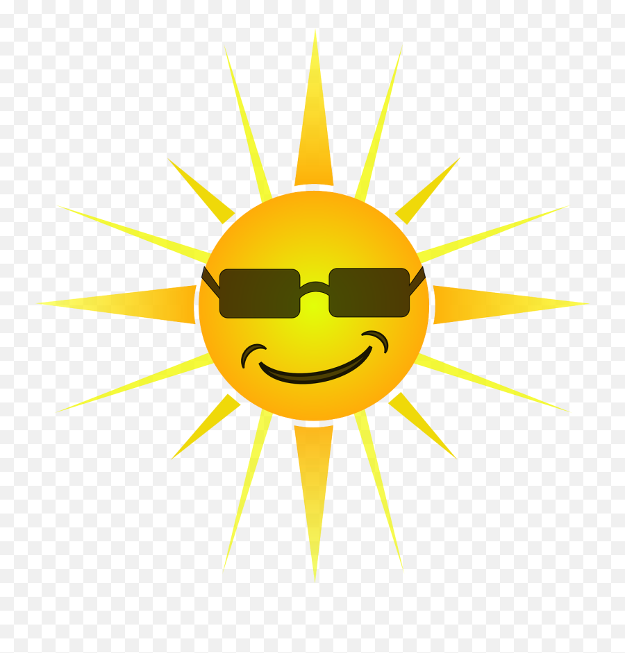 Sun Summertime Summer Face Happy - Cool Sun Clipart Emoji,Sunshine Emoticon
