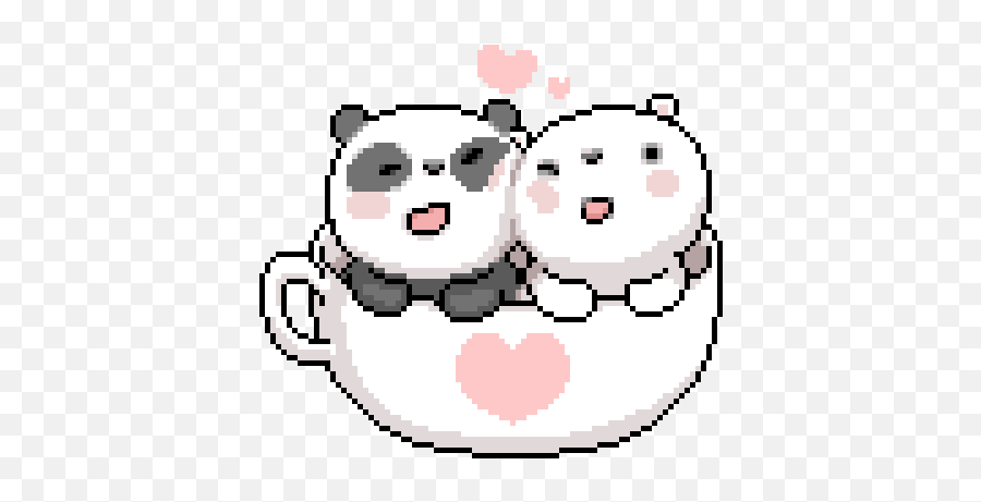 Cute Animal Drawings Kawaii - Cute Gif Panda Love Emoji,Bottoming Emoji