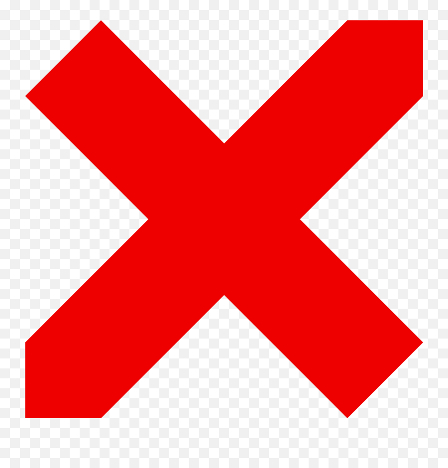 Red Cross Mark Wrong Incorrect - Red Transparent Background Cross Png Emoji,Fire Emoji Apple