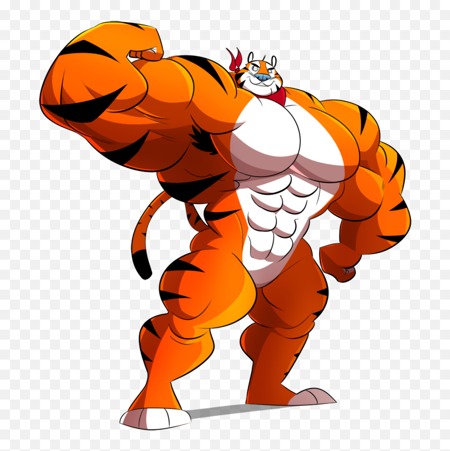 Muscle Clipart Ripped Man Muscle - Strong Tony The Tiger Emoji,Muscle Man Emoji